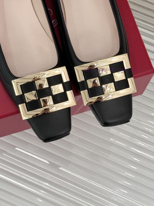 Roger Vivie RV Classic Square Buckle Checkerboard PatternFlat Sole ShoesSister Let's Compromise iec6k8he - Image 8