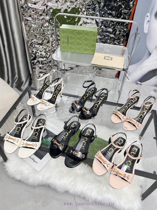 Gucci 2005 New Horseneck Buckle Sandals With Versatile High-heeled And Slimming Features. Origi iplc5f9v