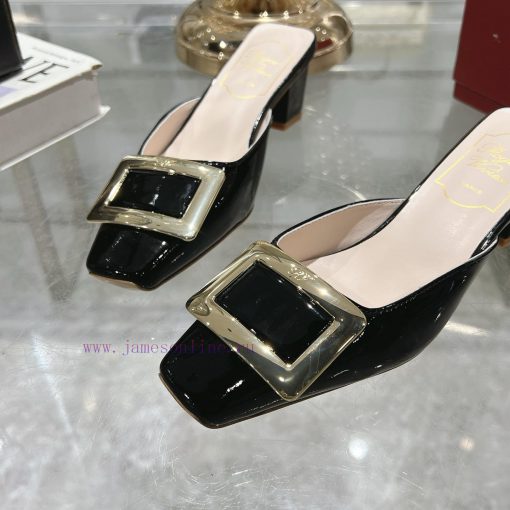RV25 Square Buckle Slippers Which Look White And Elegant~Whether Paired With Skirts Or Jeans Th zwo8mqxc - Image 8