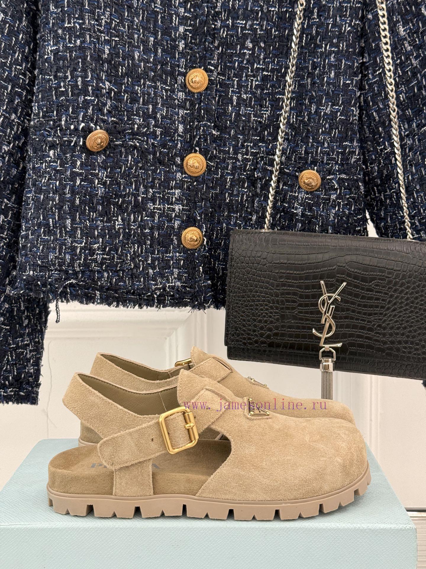Prada/Prada Classic Spring/Summer New ProductsTriangle Badge Haken SandalsSuper Lightweight And ur5wql2b
