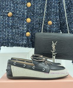 Miu Miu 25s Early Spring Retro Brush ColorLace Up Runway Style Small Leather Shoes Le Fu ShoesT dl2c7yrs