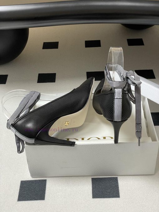 25ss Early Spring New Dior D-Journey Lace Up High Heels Pointed Punched Webbing Flat Sole Shoes 0hu7kndm - Image 9