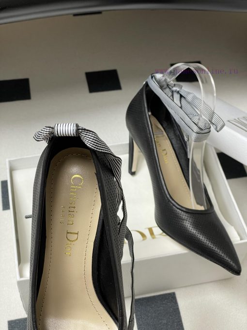 25ss Early Spring New Dior D-Journey Lace Up High Heels Pointed Punched Webbing Flat Sole Shoes 0hu7kndm - Image 10
