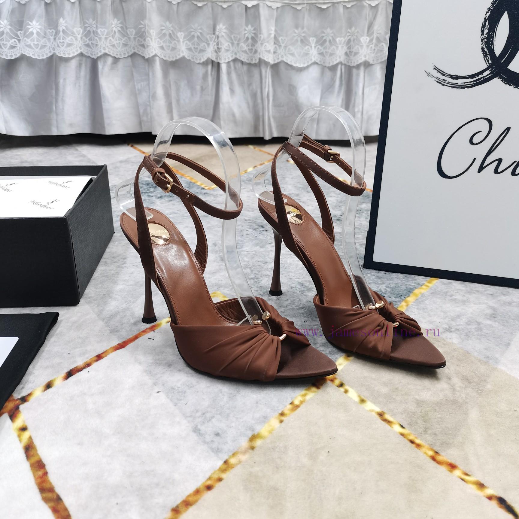 New Release - YSL Top Level2025 Official Website Synchronizes New High-heeled Fish Mouth Sandal roadlcfs - Image 2