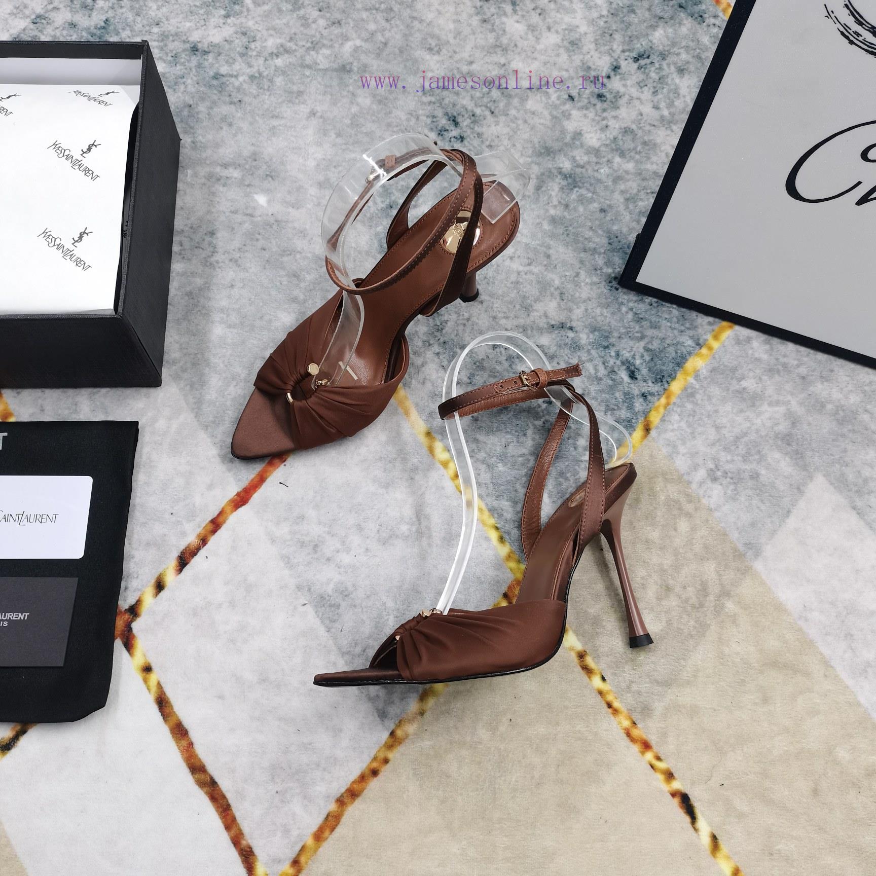 New Release - YSL Top Level2025 Official Website Synchronizes New High-heeled Fish Mouth Sandal roadlcfs - Image 3