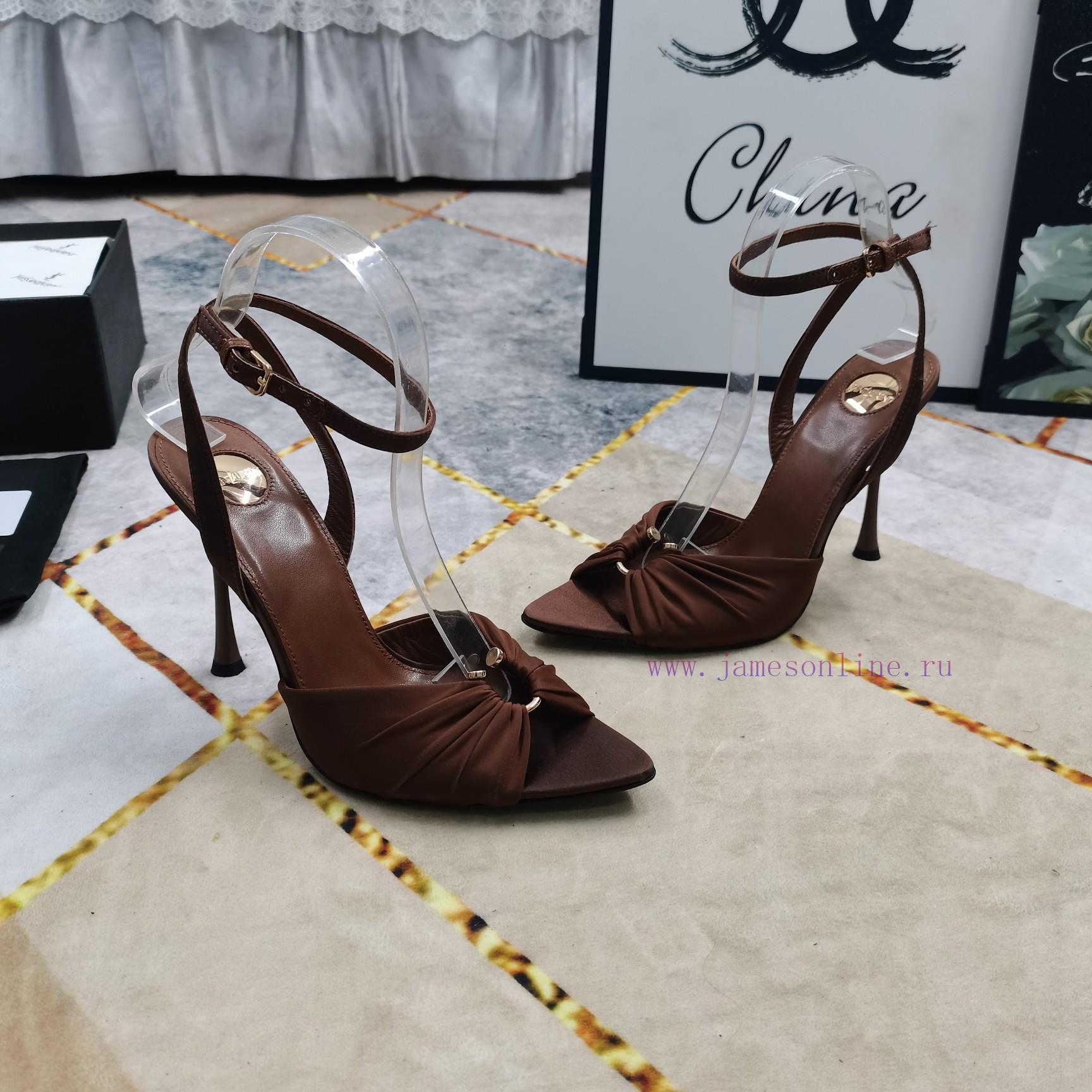 New Release - YSL Top Level2025 Official Website Synchronizes New High-heeled Fish Mouth Sandal roadlcfs - Image 8