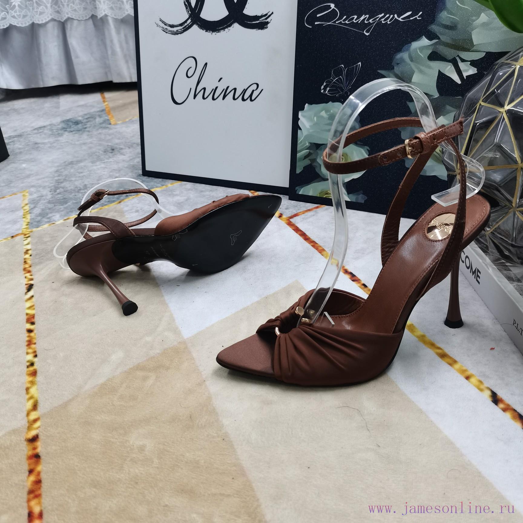 New Release - YSL Top Level2025 Official Website Synchronizes New High-heeled Fish Mouth Sandal roadlcfs - Image 10