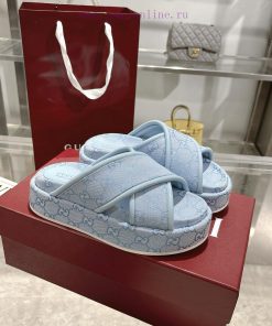 P Women's New GG Gucci Cross Upper Thick Soled SandalsThe Iconic Gucci Logo And Exquisite Patte ld77uhfi