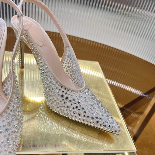 R ᴇɴᴇ C ᴀᴏᴠɪʟʟᴀ | 2022s 𝐒 Heavy Industry RC Water Diamond Gemstone Lace High Heels Wedding Shoe df966xoy - Image 8