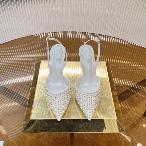 R ᴇɴᴇ C ᴀᴏᴠɪʟʟᴀ | 2022s 𝐒 Heavy Industry RC Crystal Pearl Gemstone Lace Flat Heel Shoes Wedding qbyma2ns - Image 2