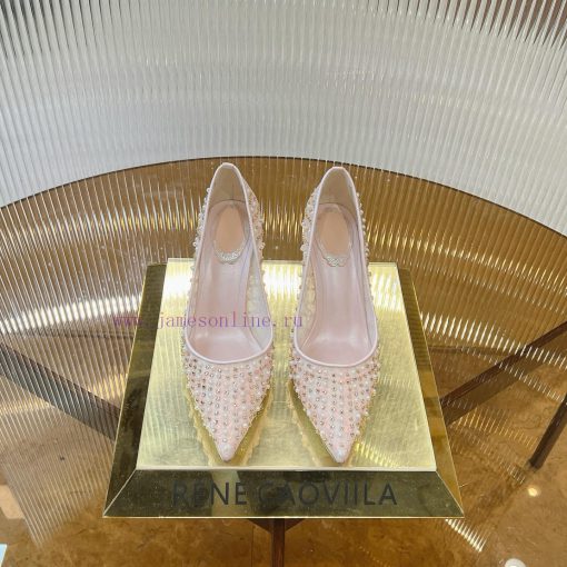 R ᴇɴᴇ C ᴀᴏᴠɪʟʟᴀ | 2022s 𝐒 Heavy Industry RC Crystal Pearl Gemstone Lace High Heels Wedding Shoe wbo74vxq - Image 3