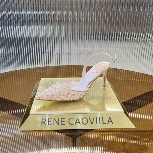 R ᴇɴᴇ C ᴀᴏᴠɪʟʟᴀ | 2022s 𝐒 Heavy Industry RC Crystal Pearl Gemstone Lace Flat Heel Shoes Wedding 299hsv38 - Image 5