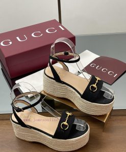 Gucci/Gucci2025 Summer New Product Waterproof Platform Saddle Buckle Bohemian Hemp Bottom Horse f14qldrn