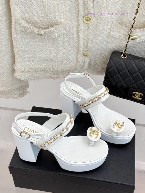 Chanel | Chanel 25P Spring/Summer New ProductsDouble C-chain Waterproof Platform High-heeled Sa ixwwqcf4 - Image 4