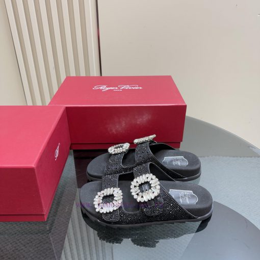 Full Diamond 350Roger Vivier | RV Double Diamond Button SlippersA Pair Of Easy To Wear Slippers 8iw1l0fw