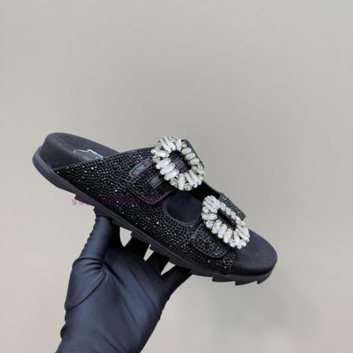 Full Diamond 350Roger Vivier | RV Double Diamond Button SlippersA Pair Of Easy To Wear Slippers 8iw1l0fw - Image 8
