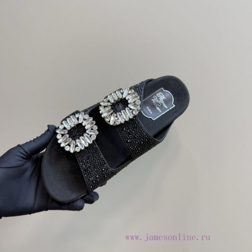 Full Diamond 350Roger Vivier | RV Double Diamond Button SlippersA Pair Of Easy To Wear Slippers 8iw1l0fw - Image 9
