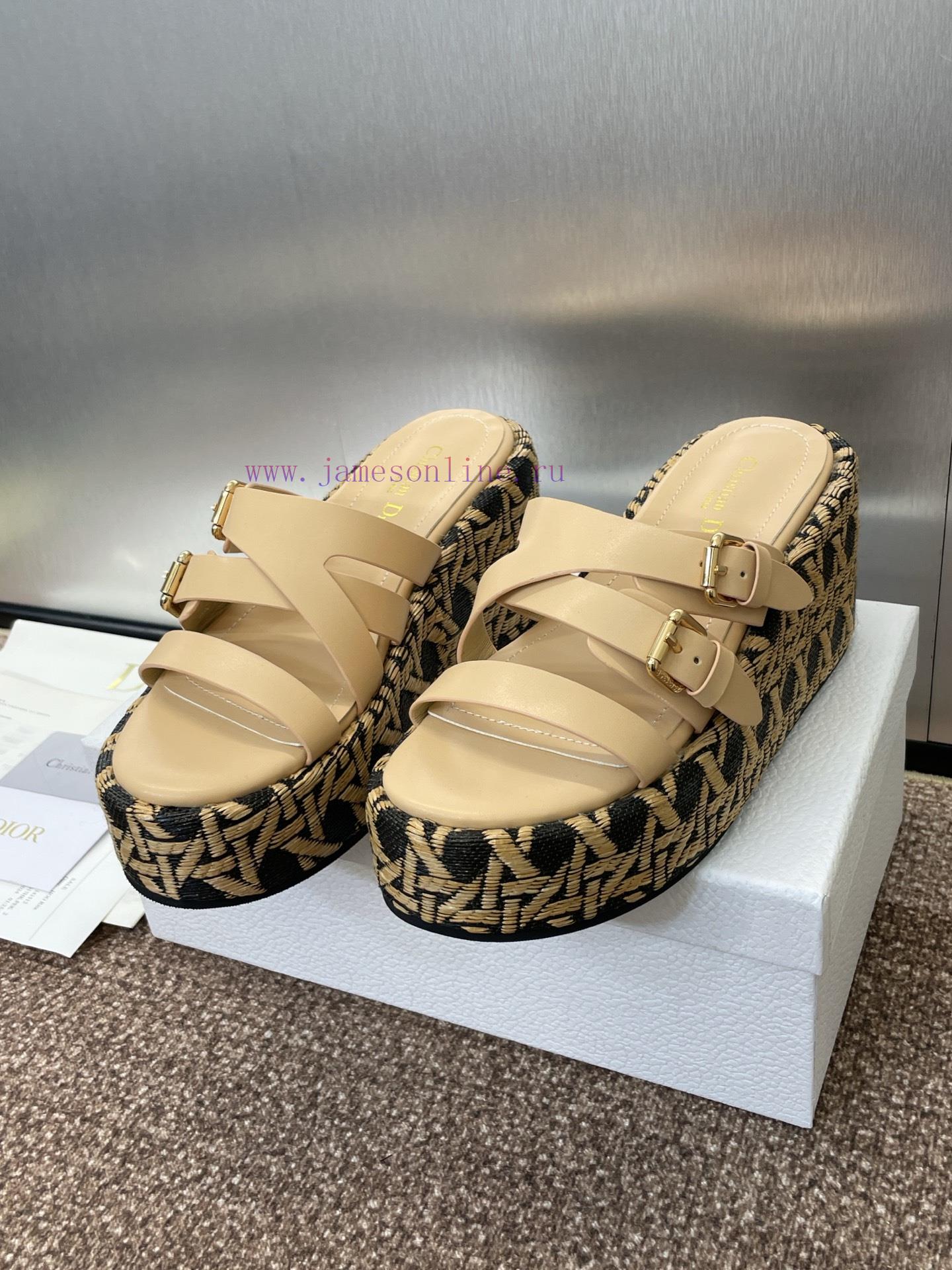 Dior 2025 Spring/Summer New Attitude Color Blocked Cross With Slope Heel Women's Shoes CD Lette riy7qdm6 - Image 3