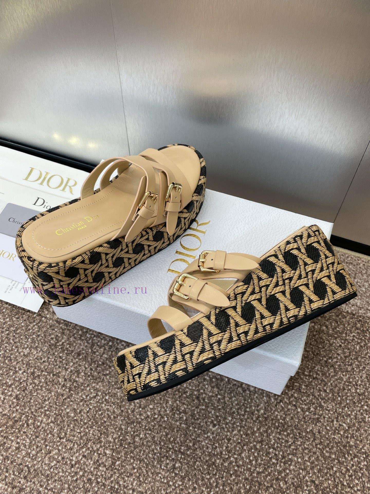 Dior 2025 Spring/Summer New Attitude Color Blocked Cross With Slope Heel Women's Shoes CD Lette riy7qdm6 - Image 5