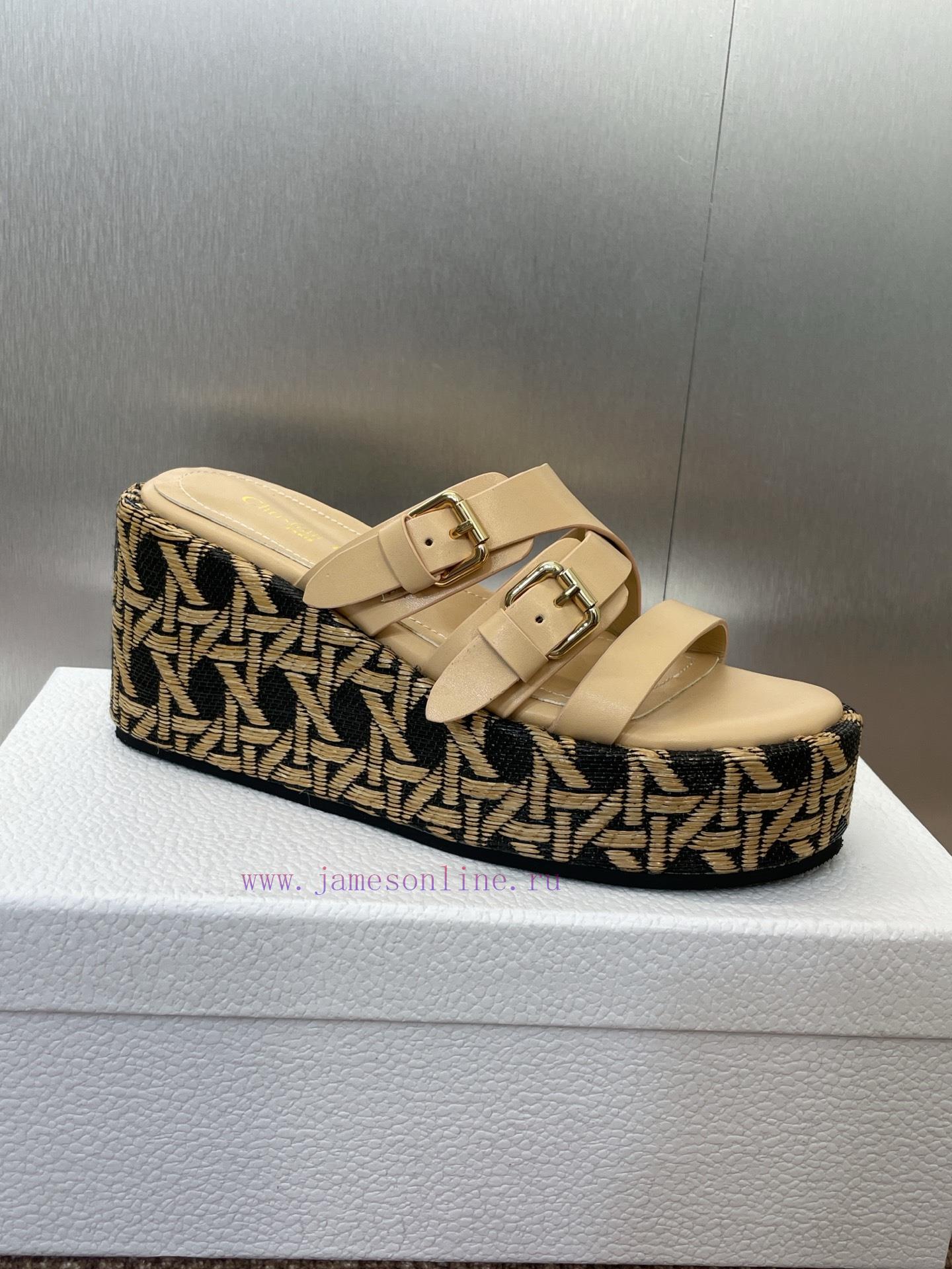 Dior 2025 Spring/Summer New Attitude Color Blocked Cross With Slope Heel Women's Shoes CD Lette riy7qdm6 - Image 7