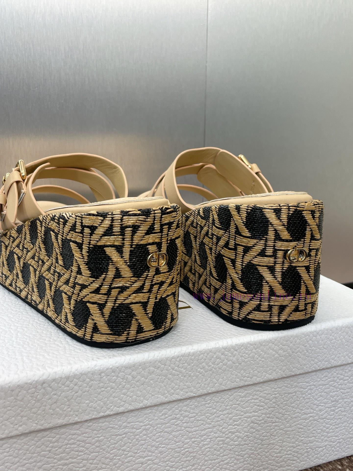Dior 2025 Spring/Summer New Attitude Color Blocked Cross With Slope Heel Women's Shoes CD Lette riy7qdm6 - Image 9