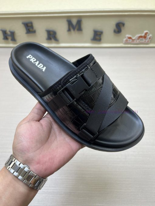 PRADR - Prada One Word Drag Snap Design To Adjust Size Luxury Brand Casual Slippers Original Co h1al5adm