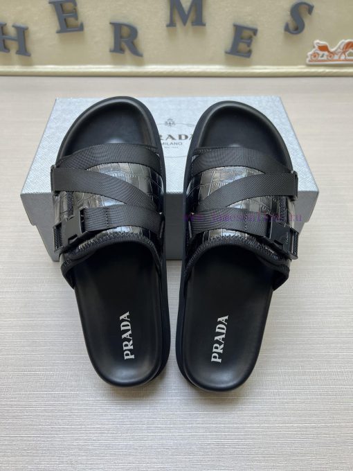 PRADR - Prada One Word Drag Snap Design To Adjust Size Luxury Brand Casual Slippers Original Co h1al5adm - Image 4