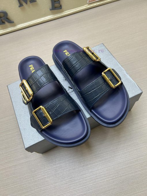 PRADR - Prada's New Two Character Slipper With Adjustable Buckle Design Luxury Brand Casual Sli afnck4pw - Image 5