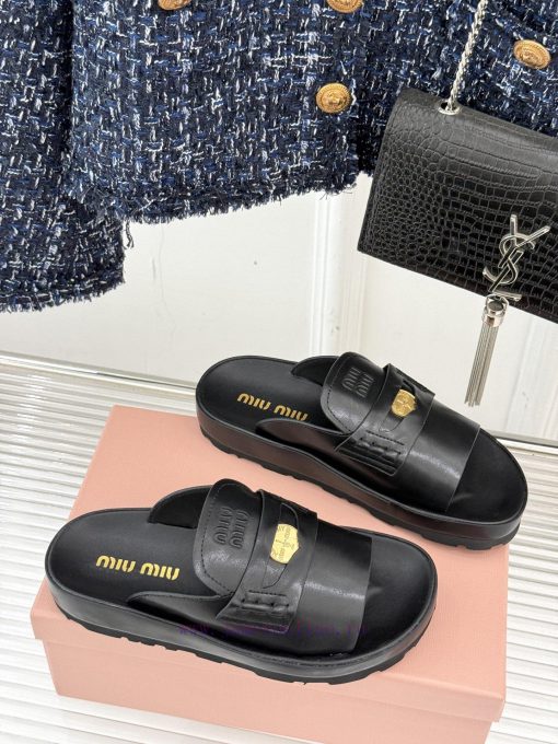 MiuMiu/Miu 25S Runway Style Coin Retro SlippersRecently The Highly Popular Gold Coin Loafers Ha hmt6flz5 - Image 4