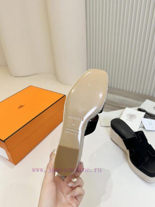 Hermes 2025 Spring/Summer New Collection With Genuine Leather Bottom Classic H-Type Hemp Rope T 8g0w7gt9 - Image 10