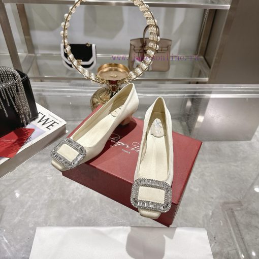 Roger Vivi 2025 Spring/Summer New RV Women's Shoes Bell Vivier Series Silk High Heels Single Sh y28s7w3e - Image 7