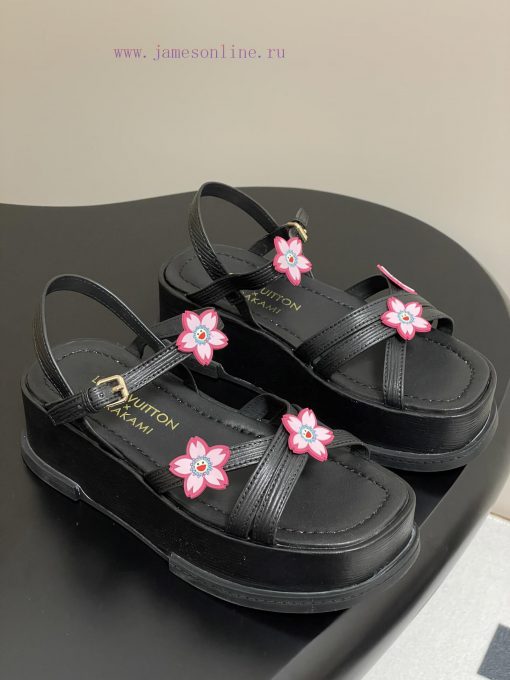 25Ss Spring/Summer New Louis Vuiteeon LV MAYA FLATFORM Sandals Waterproof Platform Thick Bottom 5xmzal5c