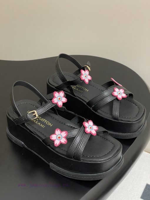 25Ss Spring/Summer New Louis Vuiteeon LV MAYA FLATFORM Sandals Waterproof Platform Thick Bottom 5xmzal5c - Image 2