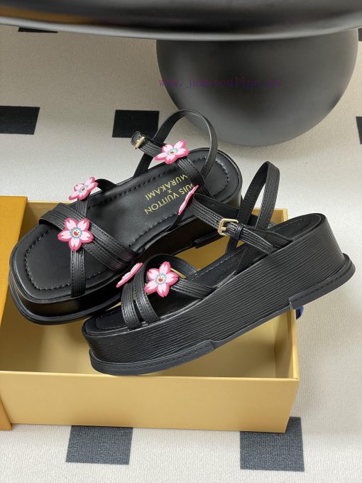 25Ss Spring/Summer New Louis Vuiteeon LV MAYA FLATFORM Sandals Waterproof Platform Thick Bottom 5xmzal5c - Image 5