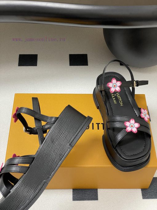25Ss Spring/Summer New Louis Vuiteeon LV MAYA FLATFORM Sandals Waterproof Platform Thick Bottom 5xmzal5c - Image 7