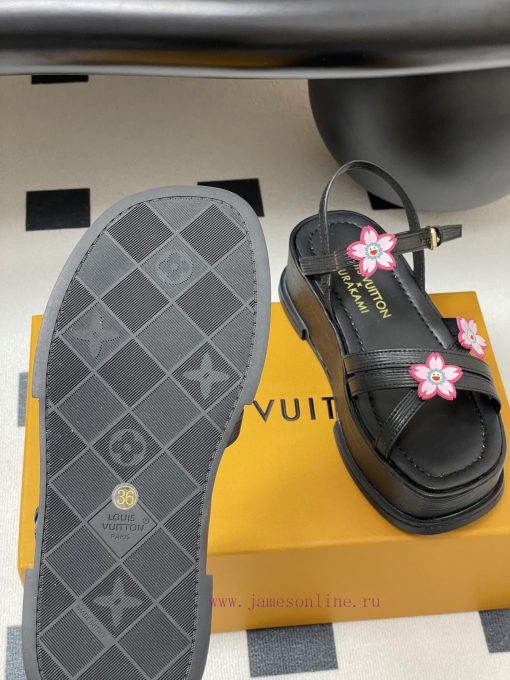 25Ss Spring/Summer New Louis Vuiteeon LV MAYA FLATFORM Sandals Waterproof Platform Thick Bottom 5xmzal5c - Image 10