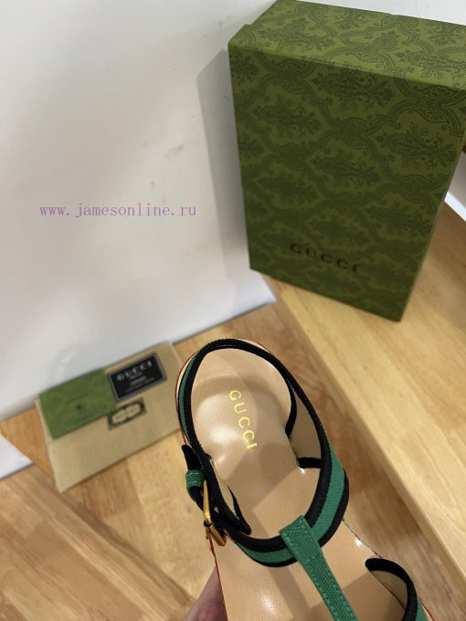 22ss Spring/summer GucciGucci Woven Rainbow Sponge Thick Soled Sandals Can Bring A Touch Of Mod hkj65wgu - Image 9