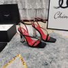 New Release - YSL Top Level2025 Official Website Synchronizes New Wine Glass Coarse Heel Sandal 3ohq4j2p