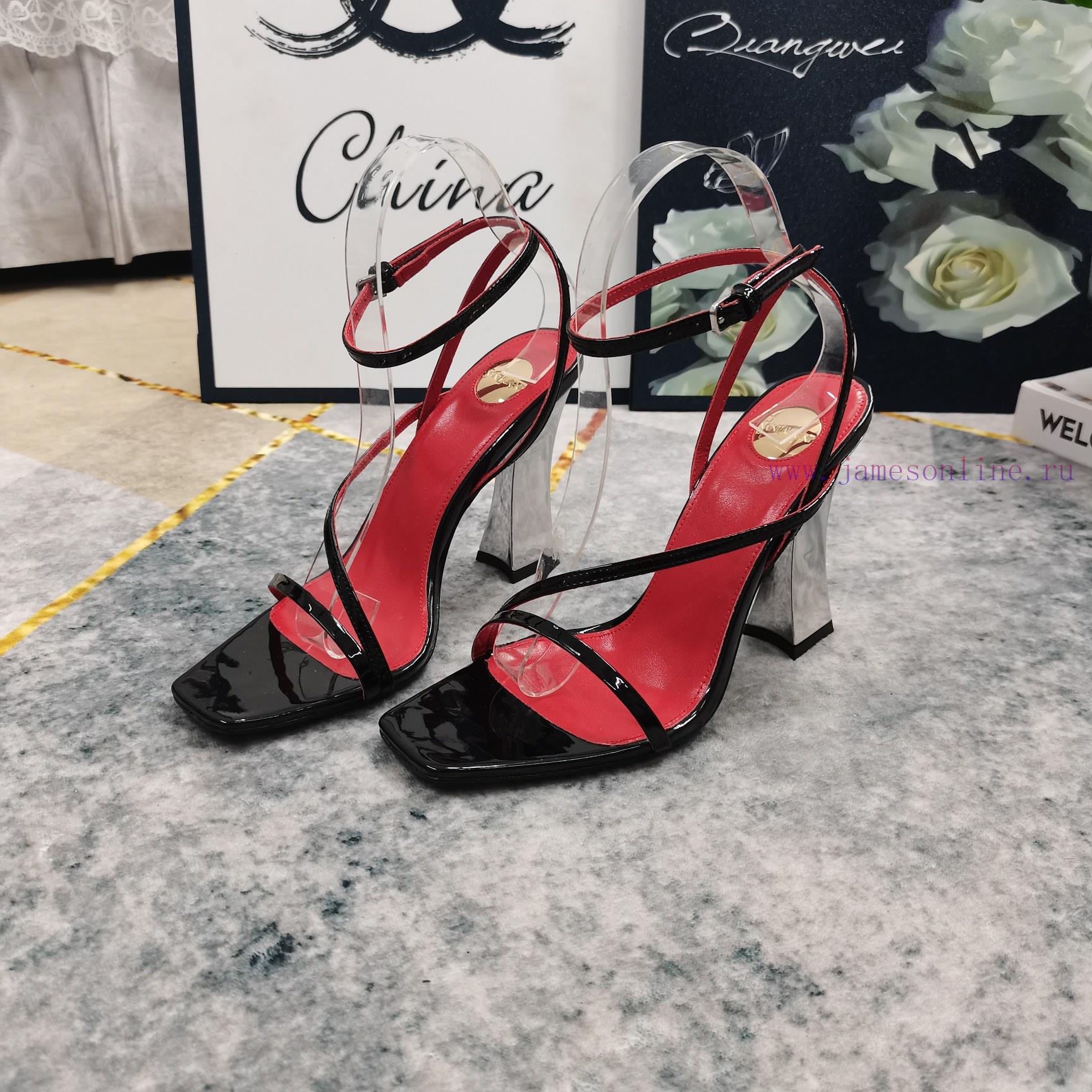 New Release - YSL Top Level2025 Official Website Synchronizes New Wine Glass Coarse Heel Sandal 3ohq4j2p - Image 9