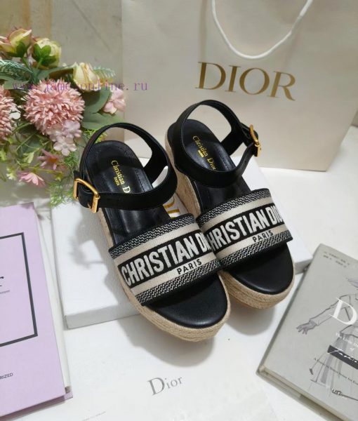 Dway Wedge Sandals Are A Timeless Classic Item. The Deep Blue Cotton Upper Is Embroidered With zmrln5q6 - Image 2