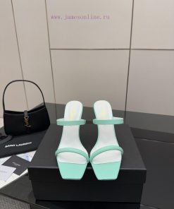 Saint Laurent/YSL Metal Letter Logo High-heeled SandalsYSL Sister's Beautiful And Exquisite Hig 3hzigffj