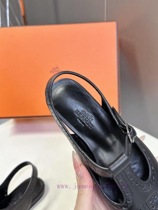 Hermes Spring/Summer Latest Mary Jane Empty Single Shoe Cabinet Super Difficult To Match Classi iiepwoso - Image 10