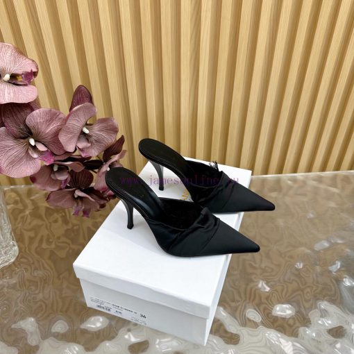2025 Spring/Summer Hot Style ABING WANG Lace Muller High Heels Half DraggedWhat Is A Sexy Weapo 9al63154 - Image 2