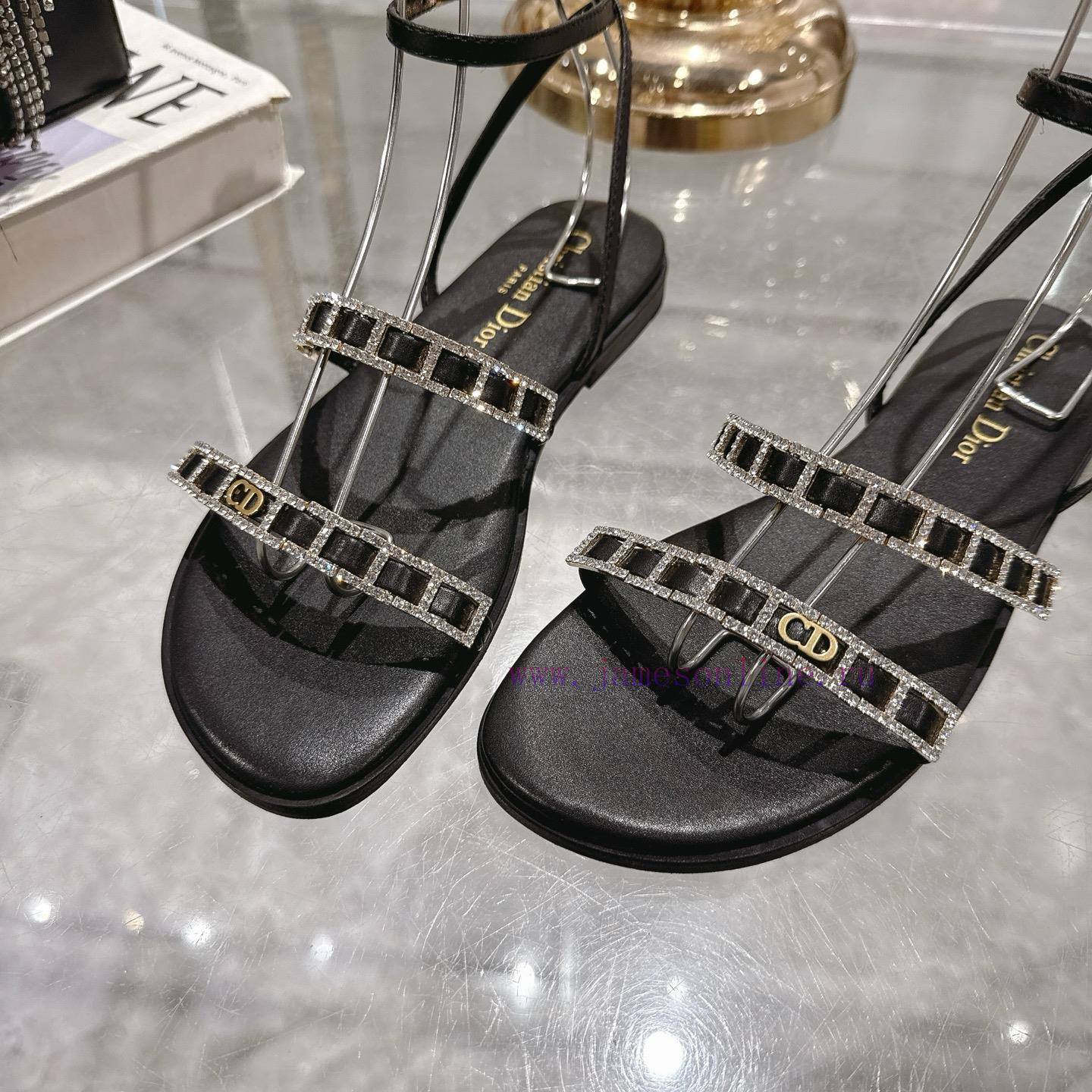 Dior 25ss Summer New Element DIOR Spring Summer New Item Diamond Button Flat Bottom Thick Heel delhzxxe - Image 7