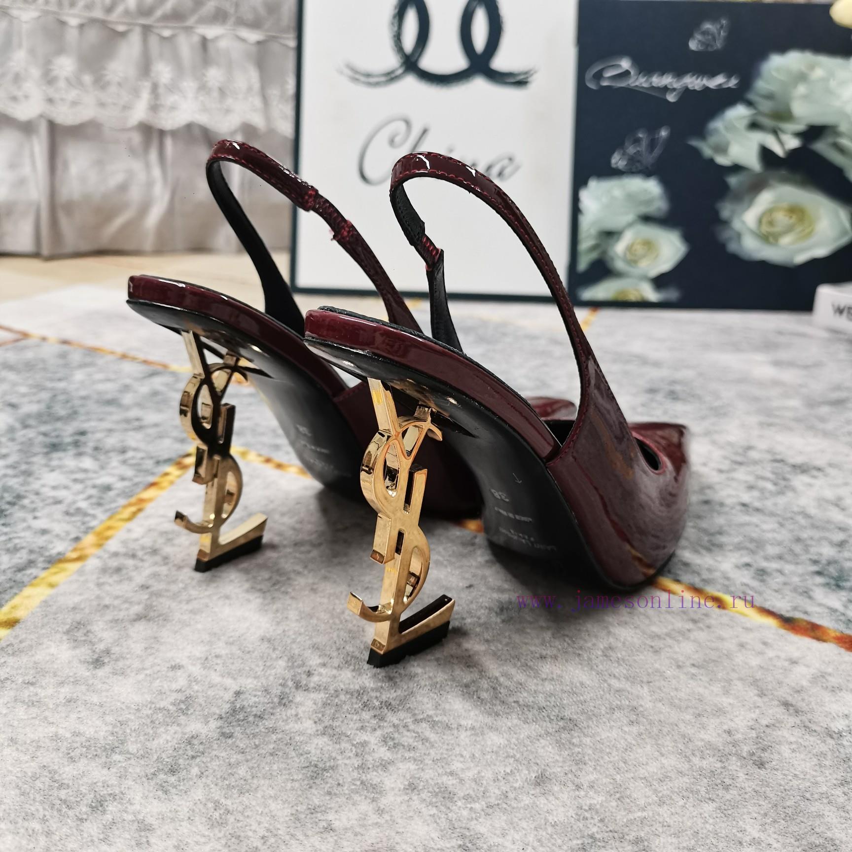 New Release - YSL Top LevelSynchronize New Logo Letters And High-heeled Sandals On The Official cj3zuqj7 - Image 9