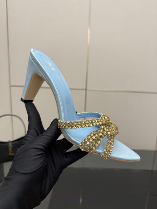 GINA's Niche Luxury Brand Barbie's Same Pointed Fine Heel Stone Patterned High-heeled Rhineston la09dzc0 - Image 8