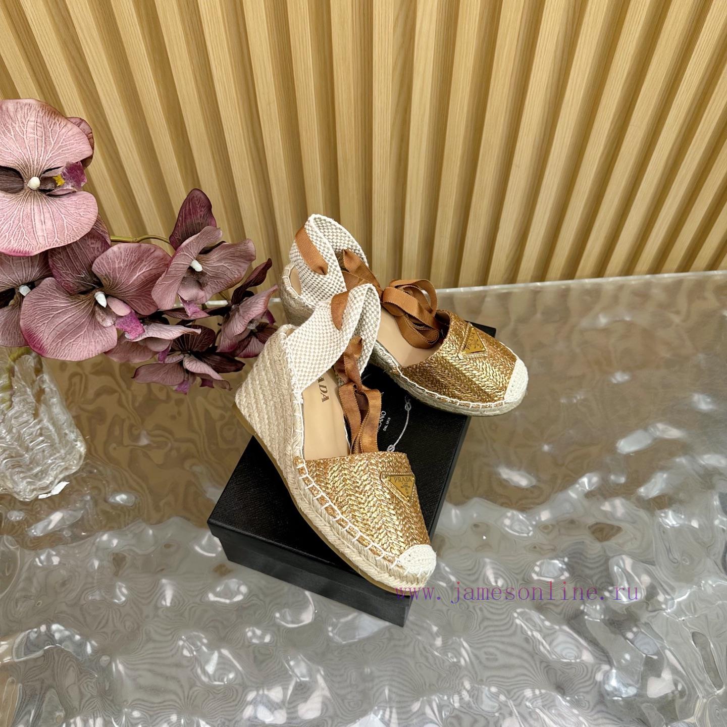 PRADA 2025 Early Spring New Fish Mouth Grass Weaving Fisherman's Shoes Single Shoes———————————— vg7n27j0 - Image 3