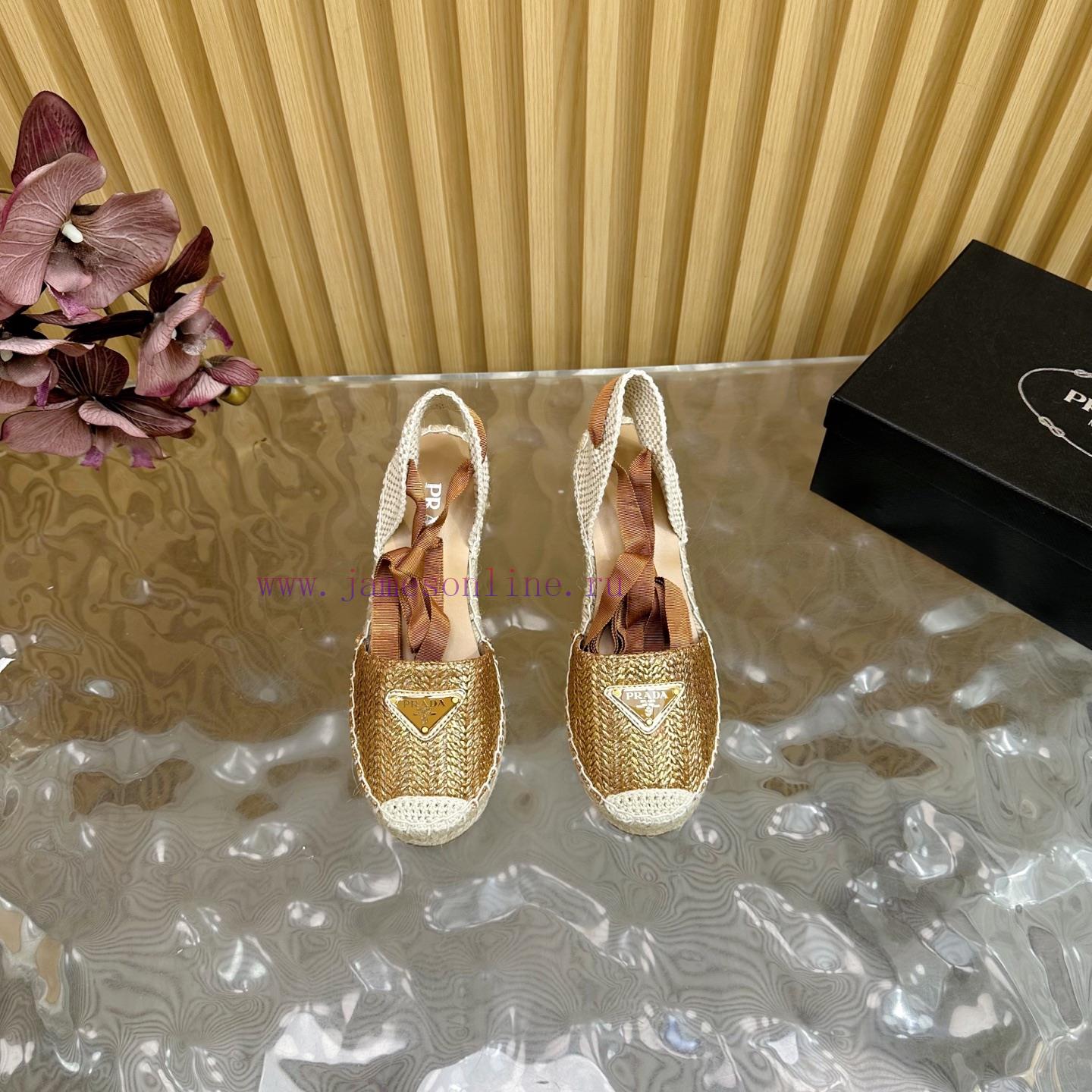 PRADA 2025 Early Spring New Fish Mouth Grass Weaving Fisherman's Shoes Single Shoes———————————— vg7n27j0 - Image 5
