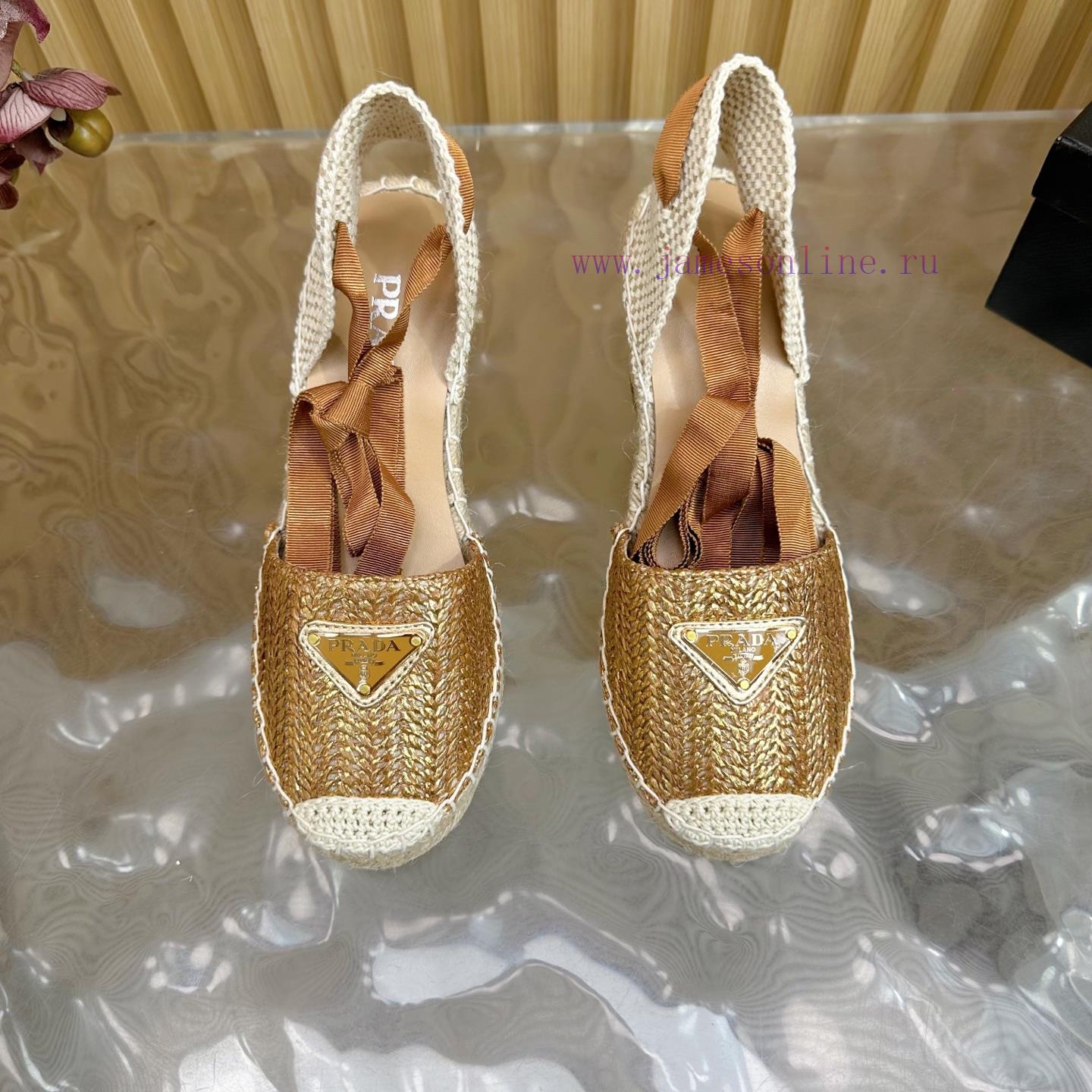 PRADA 2025 Early Spring New Fish Mouth Grass Weaving Fisherman's Shoes Single Shoes———————————— vg7n27j0 - Image 6