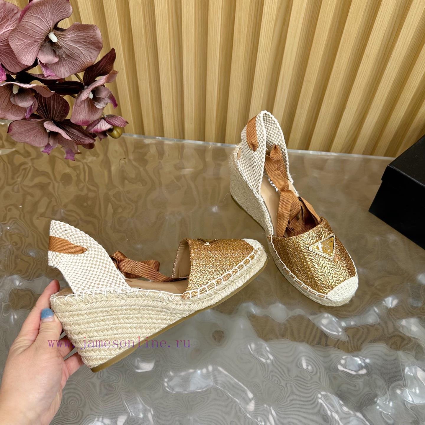 PRADA 2025 Early Spring New Fish Mouth Grass Weaving Fisherman's Shoes Single Shoes———————————— vg7n27j0 - Image 8